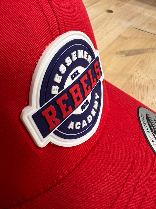 Rebels PVC Patch Yupoong 6606 Red/White